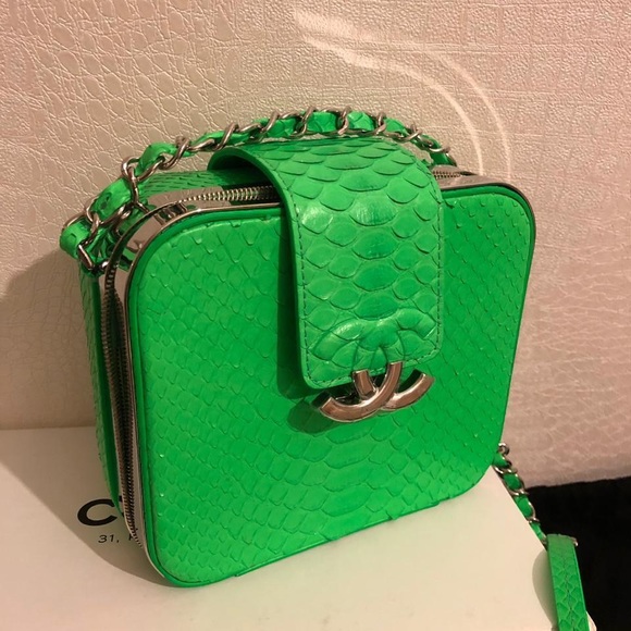 CHANEL Handbags - Chanel Limited Edition Python Neon Bag CHANEL Handbags - Chanel Limited Edition Python Neon Bag